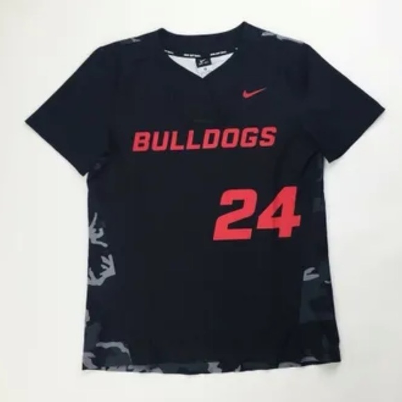 Nike Tops - Nike Georgia Bulldogs Vapor Prime Softball Jersey Women's M Black Camo